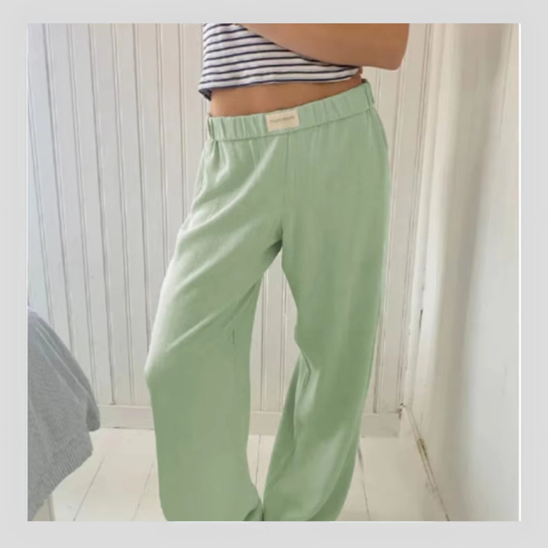 Pantalon Large à Rayures – Taille Élastique