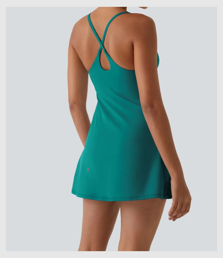 Robe de Printemps Ample – Brassière Intégrée & Short Discret