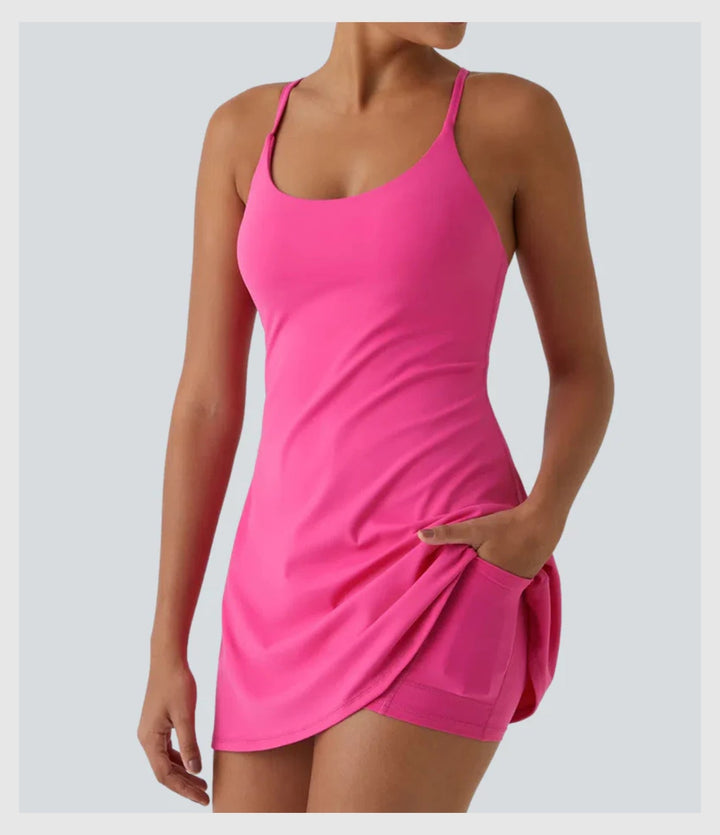 Robe de Printemps Ample – Brassière Intégrée & Short Discret
