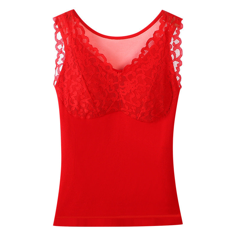 Gilet Thermique Dentelle – Confort & Élégance