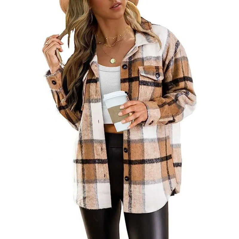 Charlie-quebec™ – Veste Shacket en Flanelle à Carreaux
