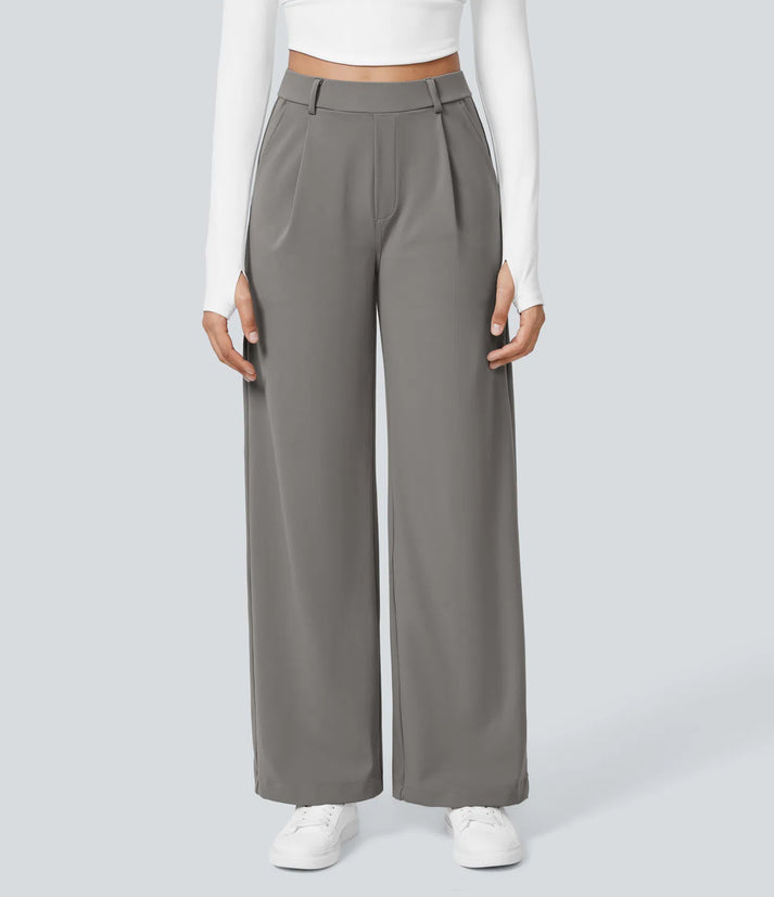 Charlie-quebec™ – Pantalon Taille Haute à Coupe Droite
