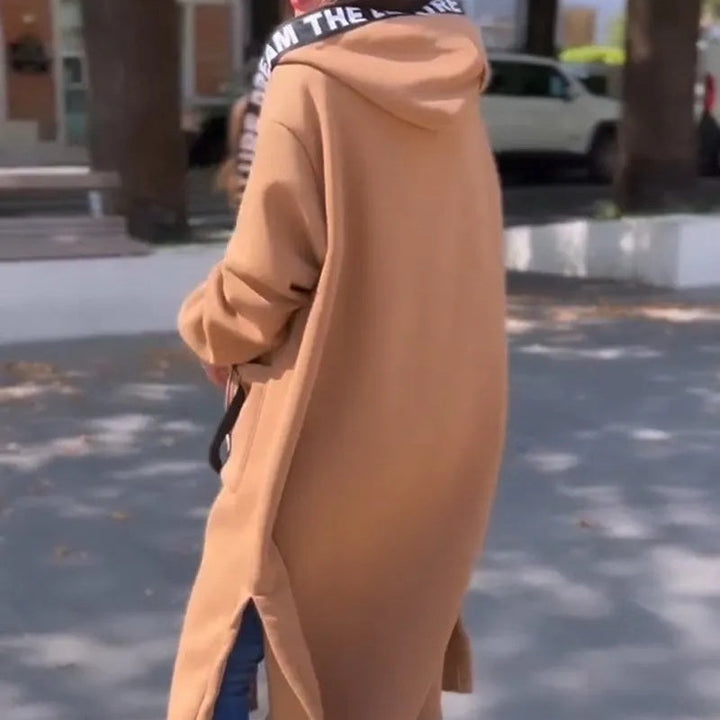 Charlie-quebec™ – Sweat à capuche long et décontracté femme