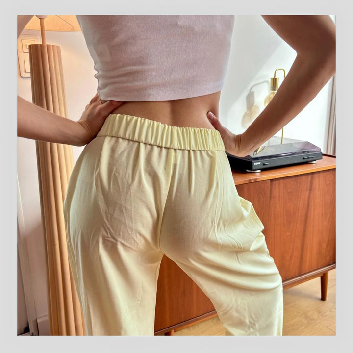 Pantalon Large à Rayures – Taille Élastique