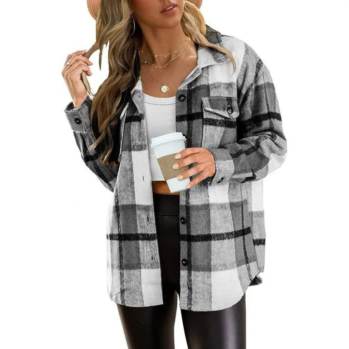 Charlie-quebec™ – Veste Shacket en Flanelle à Carreaux