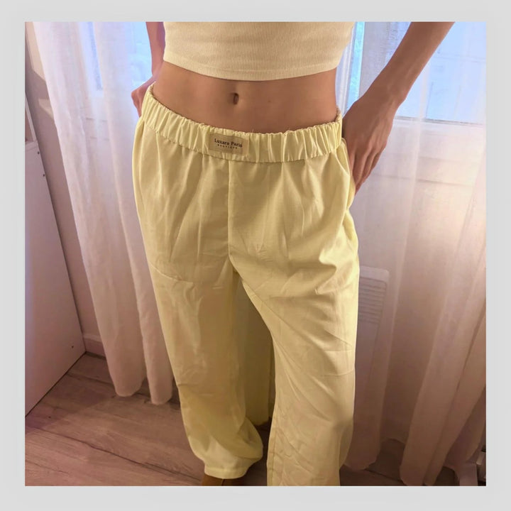 Pantalon Large à Rayures – Taille Élastique