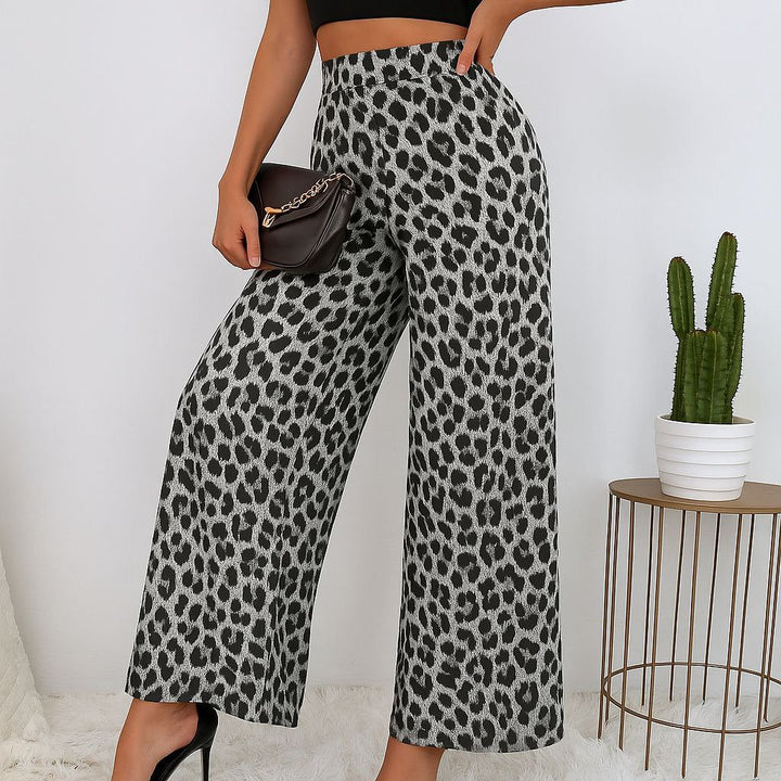 Pantalon Léopard Confort – Taille Haute & Poches