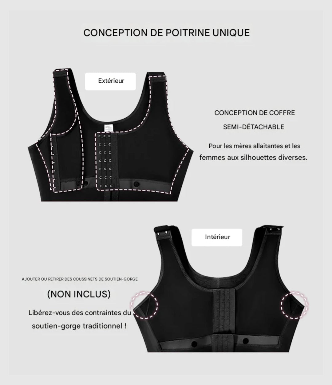 Charlie-quebec™ – Sous-vêtement gainant à double compression avec soutien-gorge