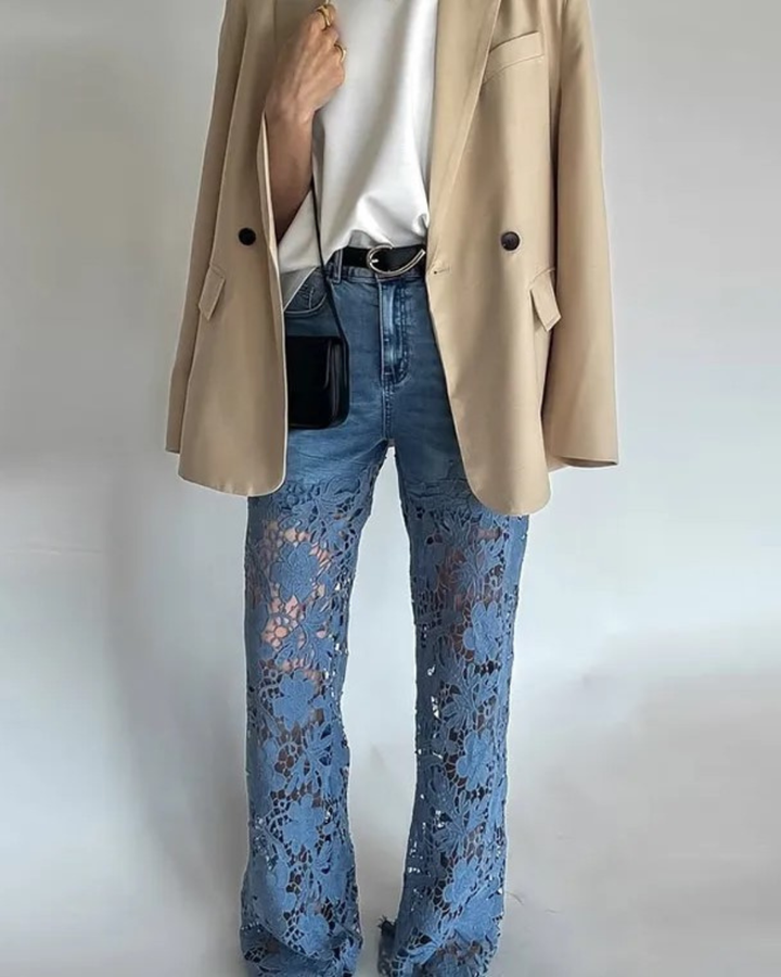 Charlie-quebec™ – Jean Dentelle Coupe Mi-Haute