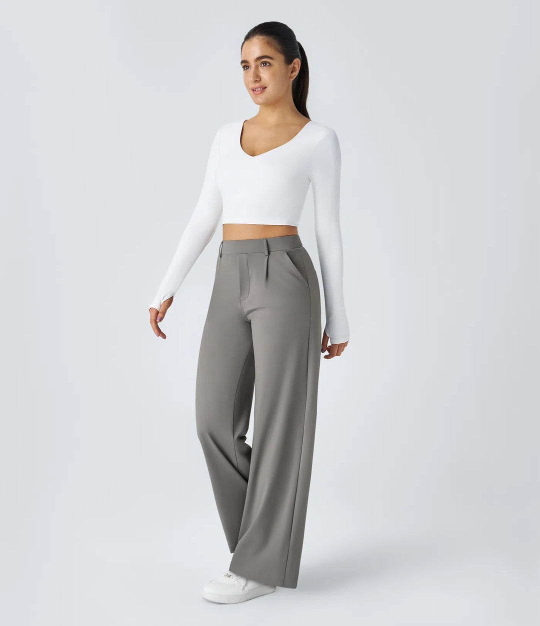 Charlie-quebec™ – Pantalon Taille Haute à Coupe Droite