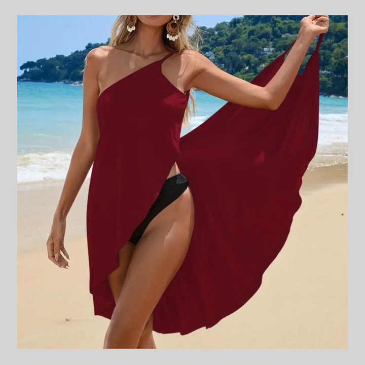 Robe de Plage Épaule Dénudée – Grâce & Légèreté