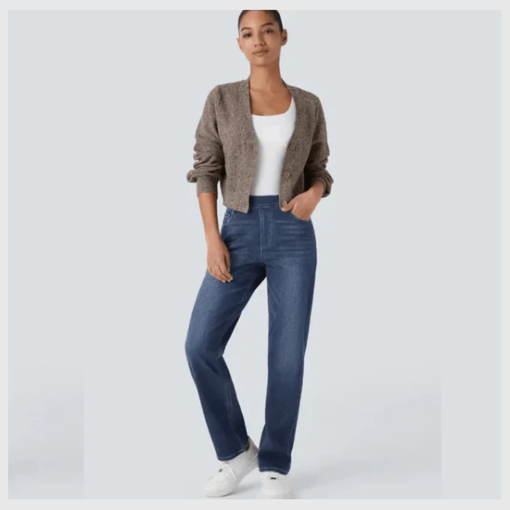 Pantalon Confort Taille Haute – Stretch Élastique