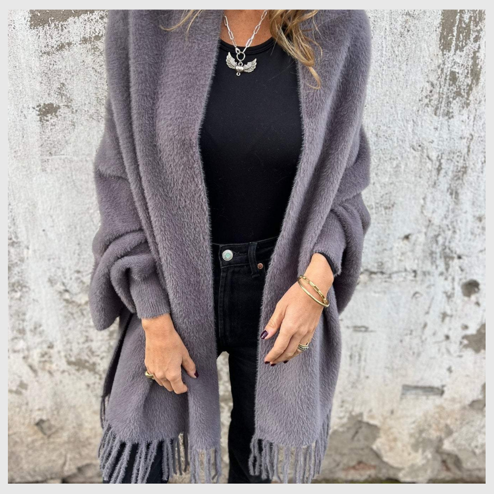 Charlie-quebec™ – Poncho Élégant à Pompons