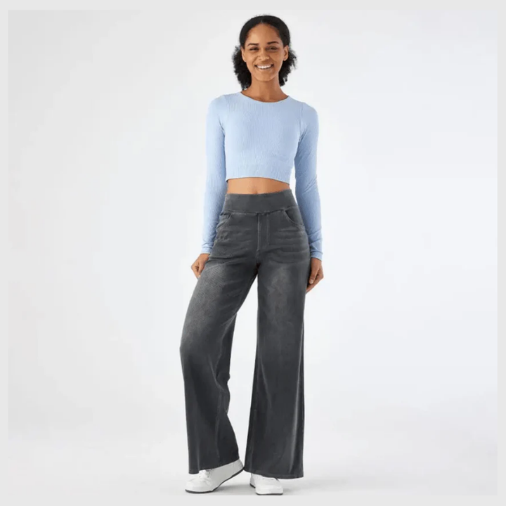 Pantalon Confort Taille Haute – Stretch Élastique