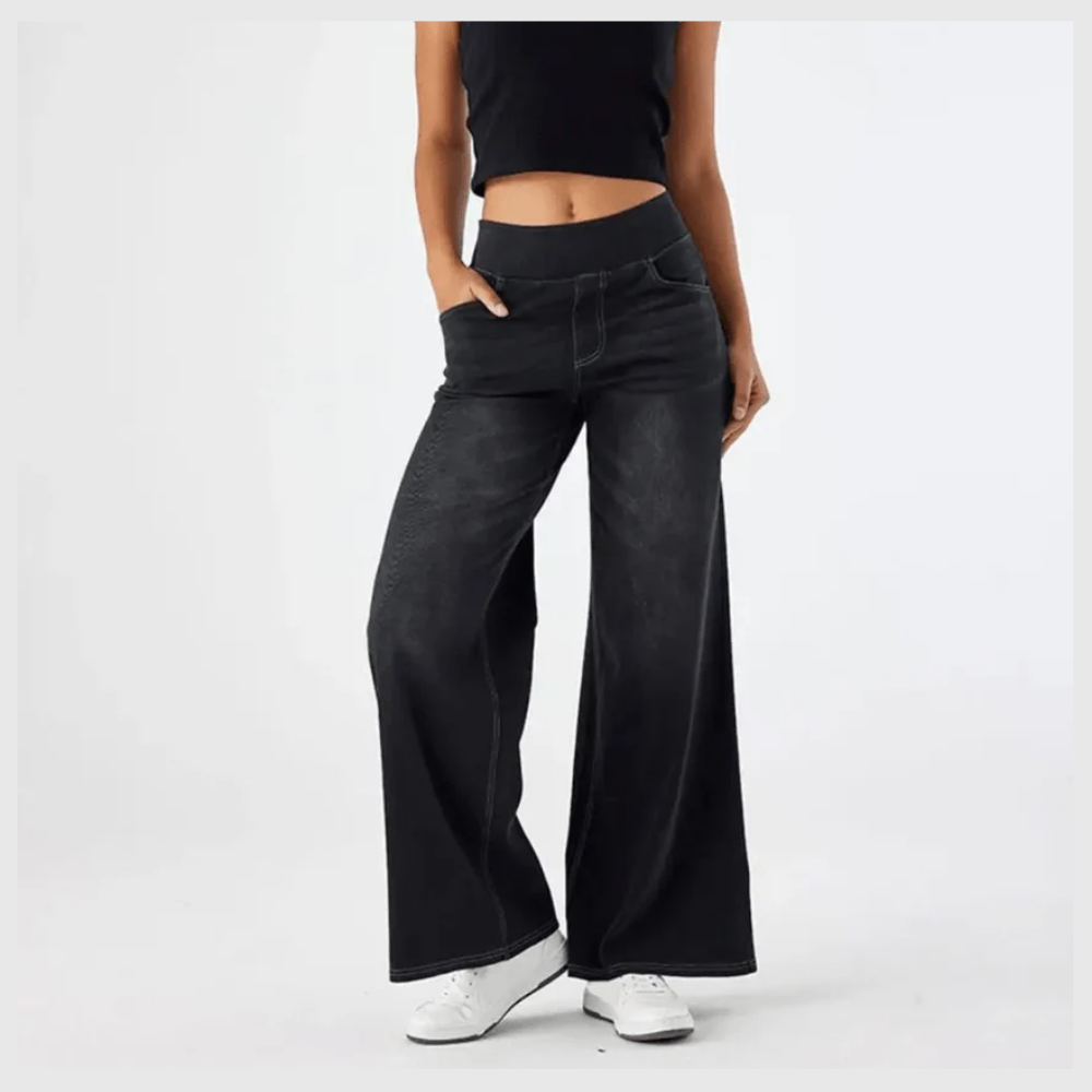 Pantalon Confort Taille Haute – Stretch Élastique