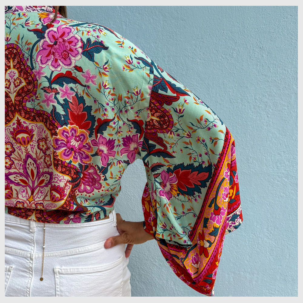 Fleur de Menthe – Kimono Court d’Été Léger