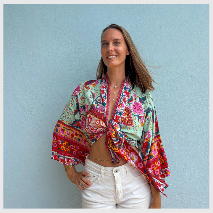 Fleur de Menthe – Kimono Court d’Été Léger