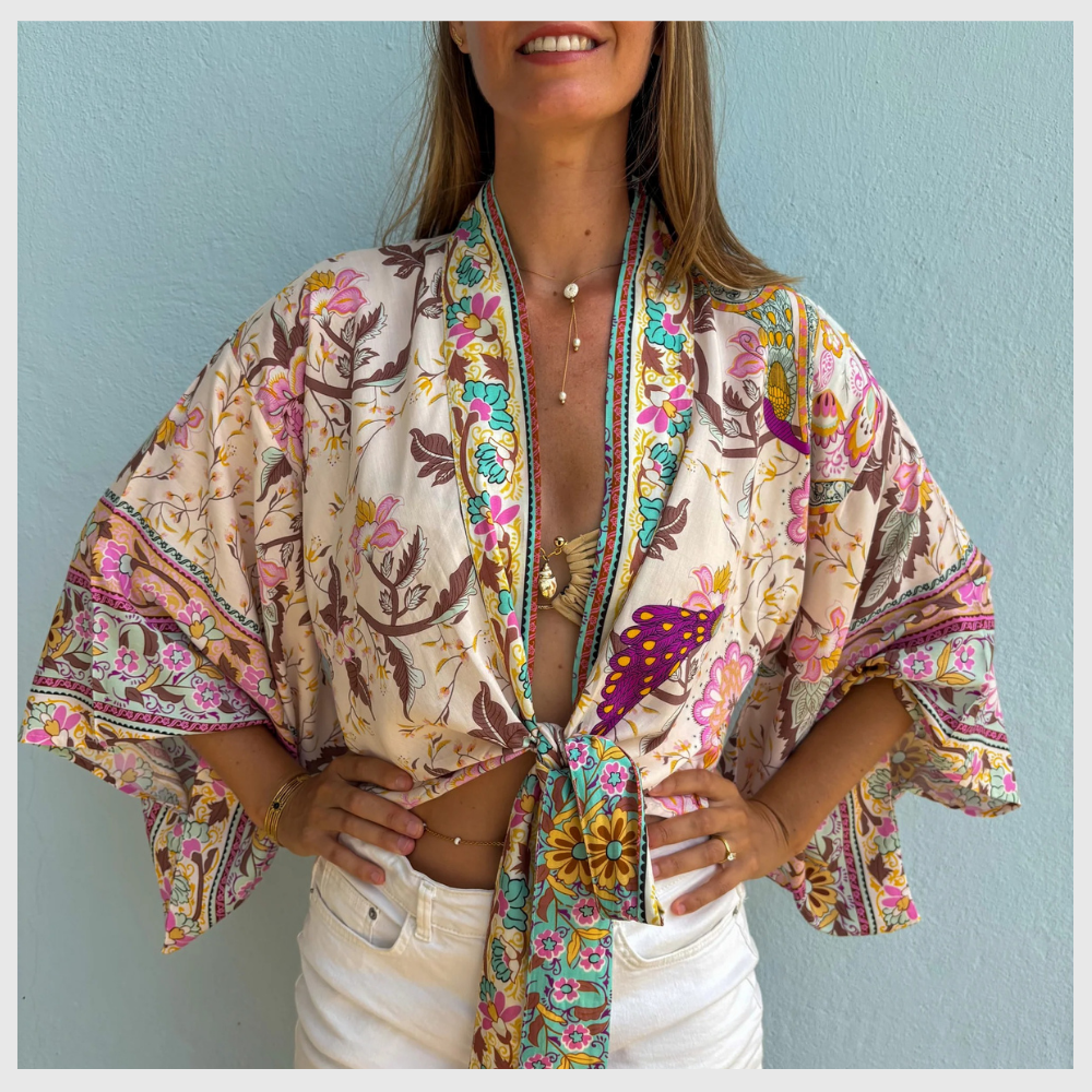 Fleur de Menthe – Kimono Court d’Été Léger