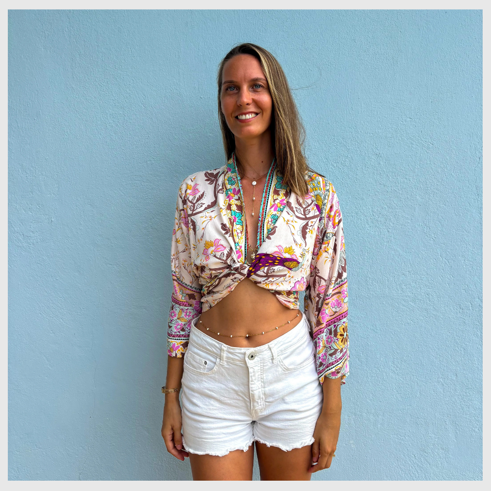 Fleur de Menthe – Kimono Court d’Été Léger