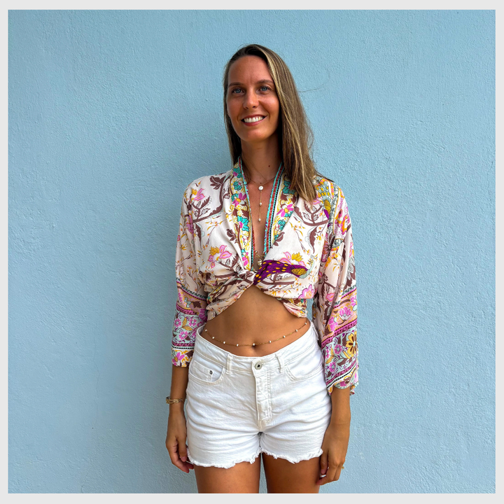 Fleur de Menthe – Kimono Court d’Été Léger