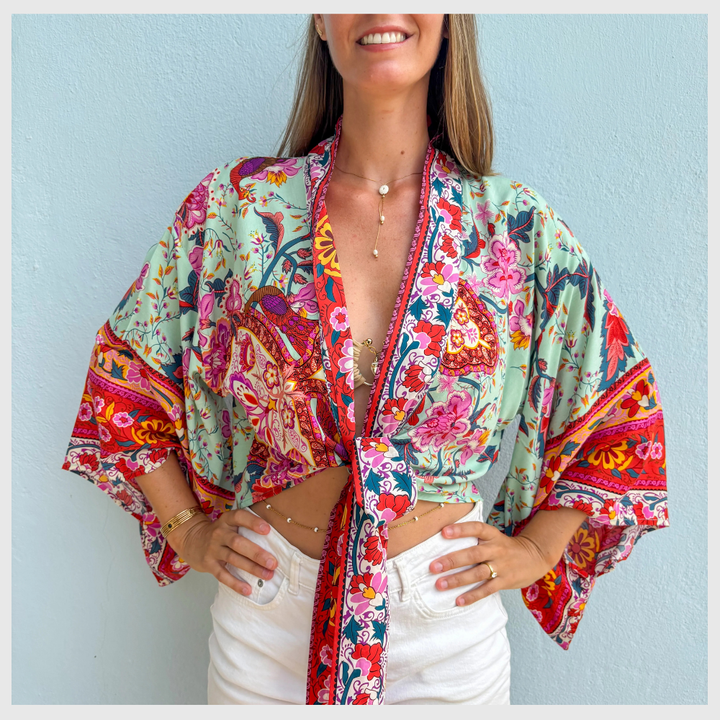 Fleur de Menthe – Kimono Court d’Été Léger