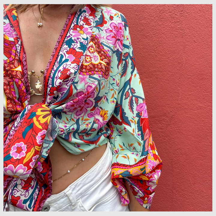 Fleur de Menthe – Kimono Court d’Été Léger