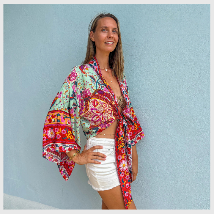 Fleur de Menthe – Kimono Court d’Été Léger