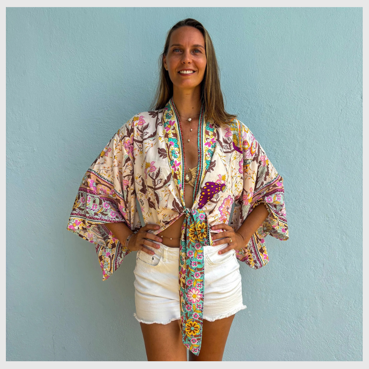 Fleur de Menthe – Kimono Court d’Été Léger