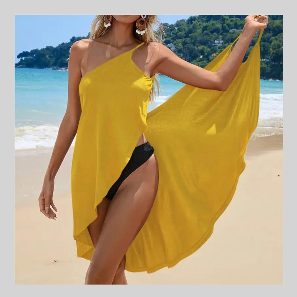 Robe de Plage Épaule Dénudée – Grâce & Légèreté