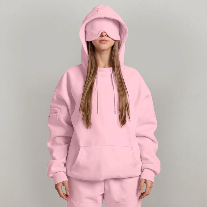 Charlie-quebec™ – Sweat à capuche Chic avec masque pour les yeux de voyage
