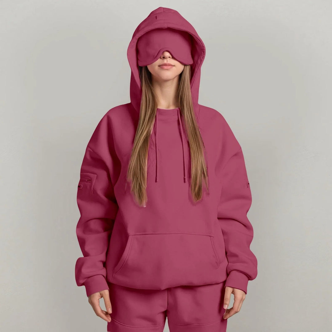 Charlie-quebec™ – Sweat à capuche Chic avec masque pour les yeux de voyage