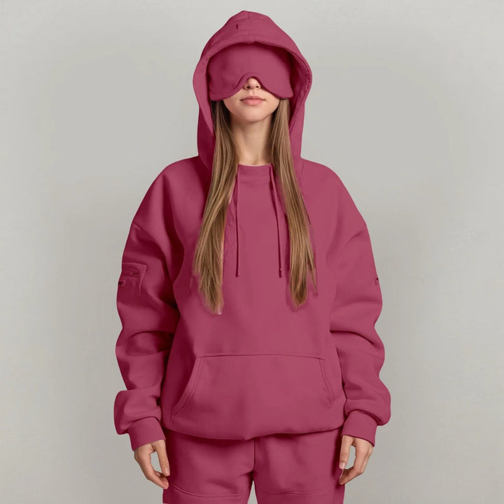 Charlie-quebec™ – Sweat à capuche Chic avec masque pour les yeux de voyage