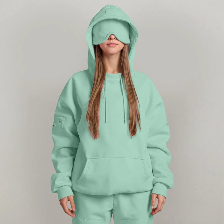 Charlie-quebec™ – Sweat à capuche Chic avec masque pour les yeux de voyage