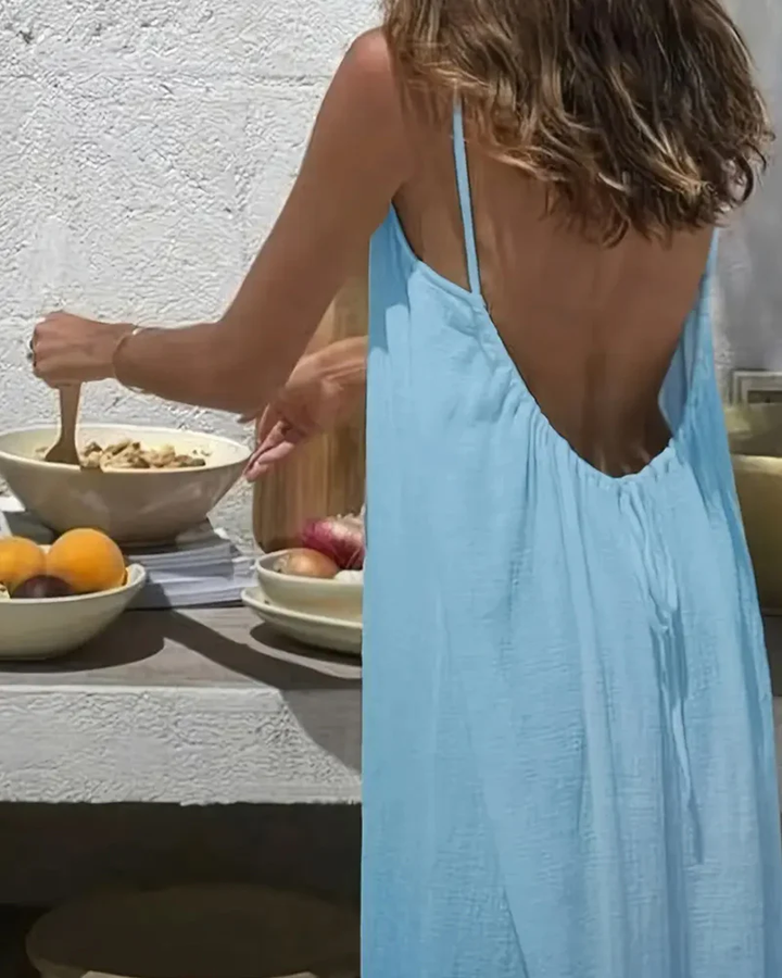 Robe Maxi Dos Ajustable – Confort Libre & Style Décontracté