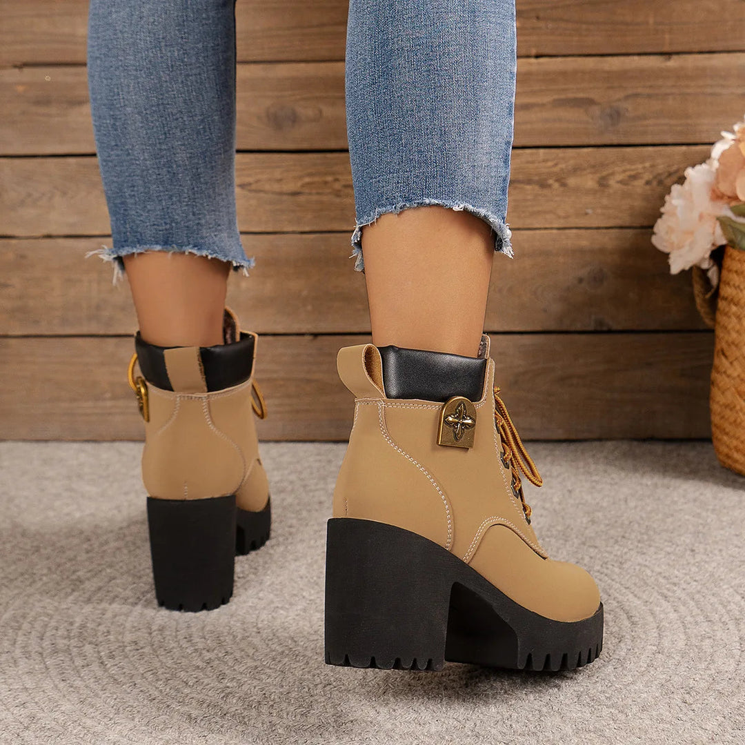 Charlie-quebec™ – Bottines Rétro à Talon Bloc et Plateforme