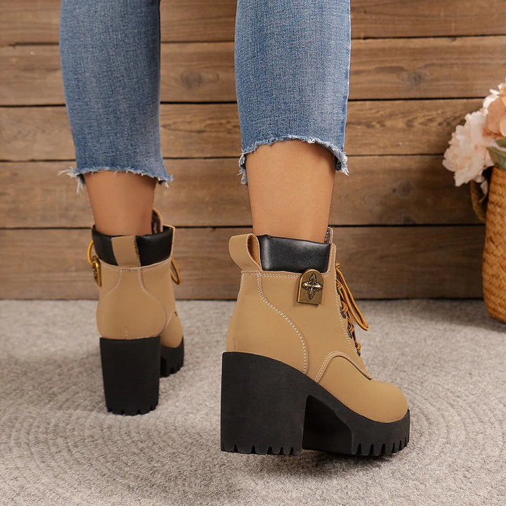 Charlie-quebec™ – Bottines Rétro à Talon Bloc et Plateforme