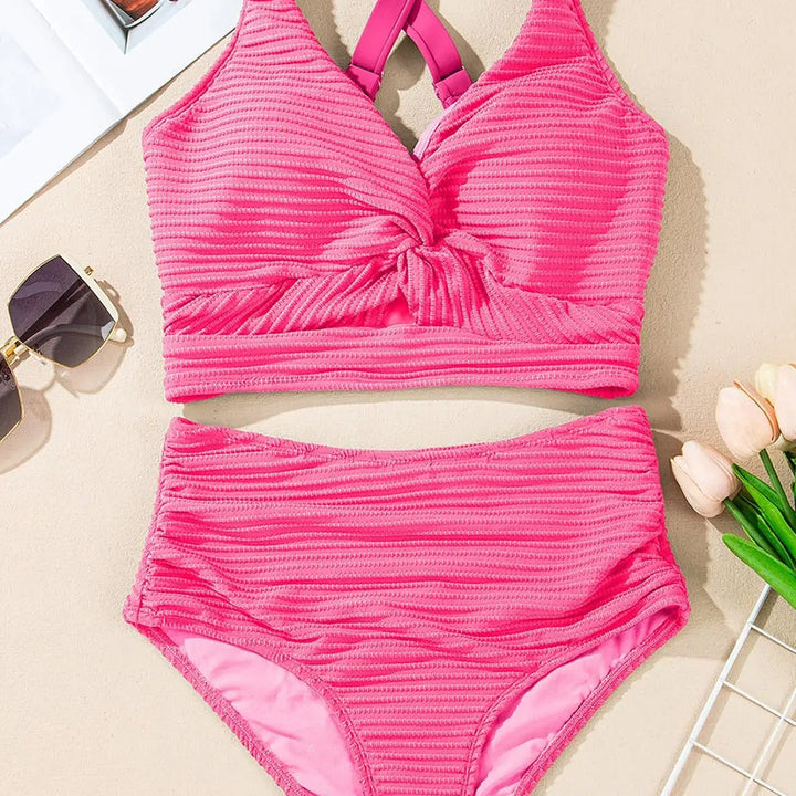 Charlie-quebec™ – Bikini Sculptant Texturé à Taille Haute
