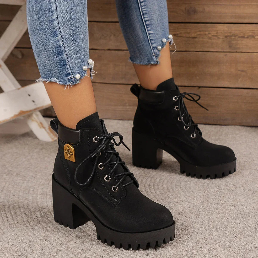 Charlie-quebec™ – Bottines Rétro à Talon Bloc et Plateforme