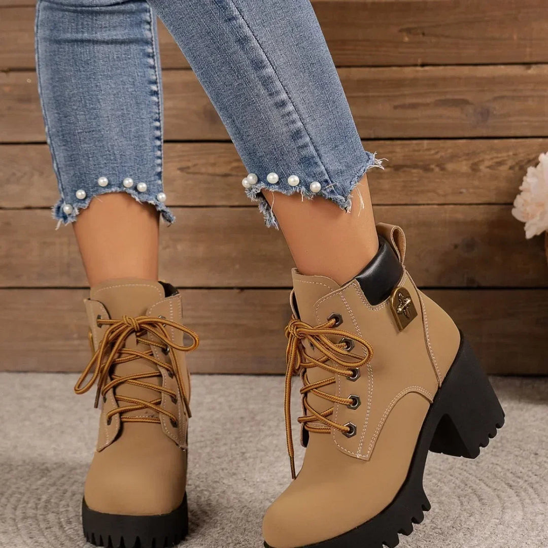 Charlie-quebec™ – Bottines Rétro à Talon Bloc et Plateforme