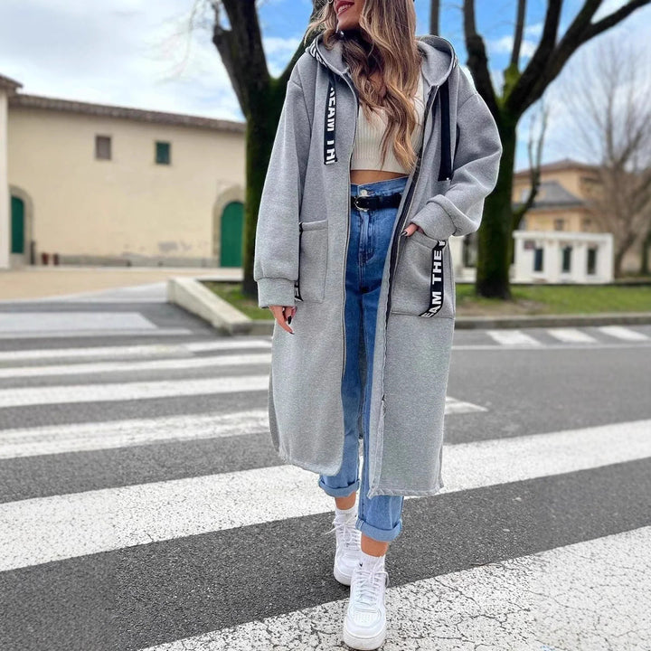 Charlie-quebec™ – Sweat à capuche long et décontracté femme