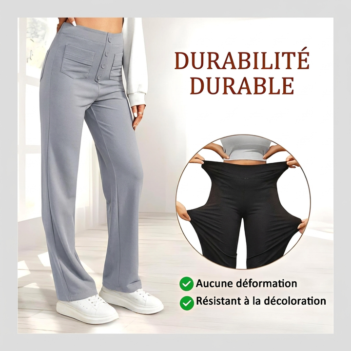 Velmira – Pantalon taille haute, coupe droite & confort absolu