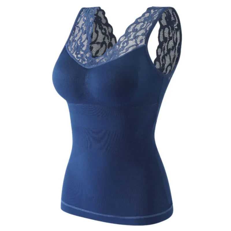 Gilet Thermique Dentelle – Confort & Élégance