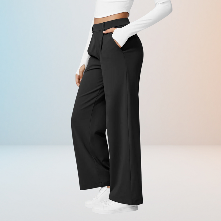 Charlie-quebec™ – Pantalon Taille Haute à Coupe Droite
