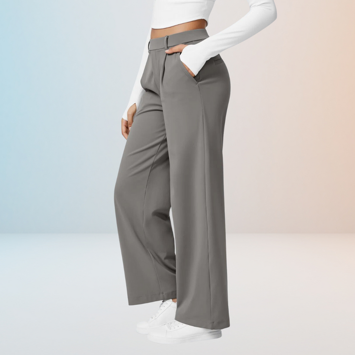 Charlie-quebec™ – Pantalon Taille Haute à Coupe Droite