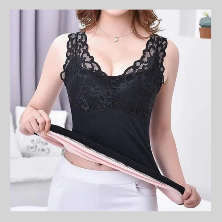 Gilet Thermique Dentelle – Confort & Élégance