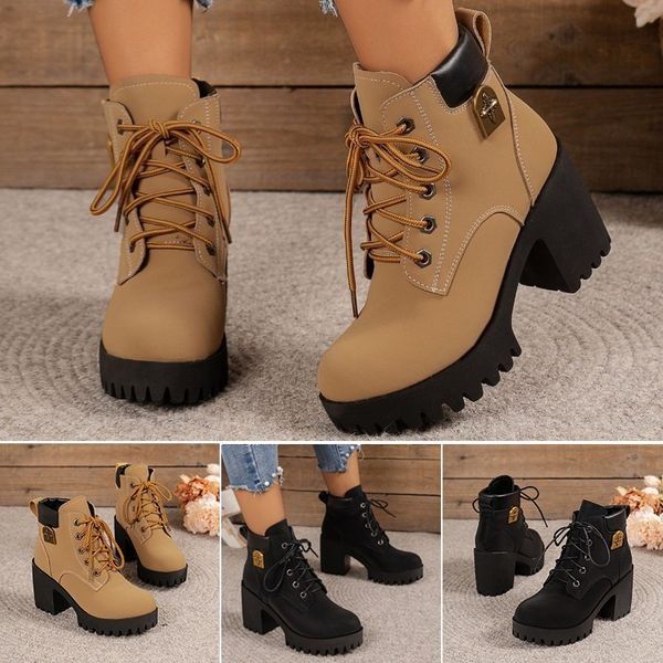 Charlie-quebec™ – Bottines Rétro à Talon Bloc et Plateforme