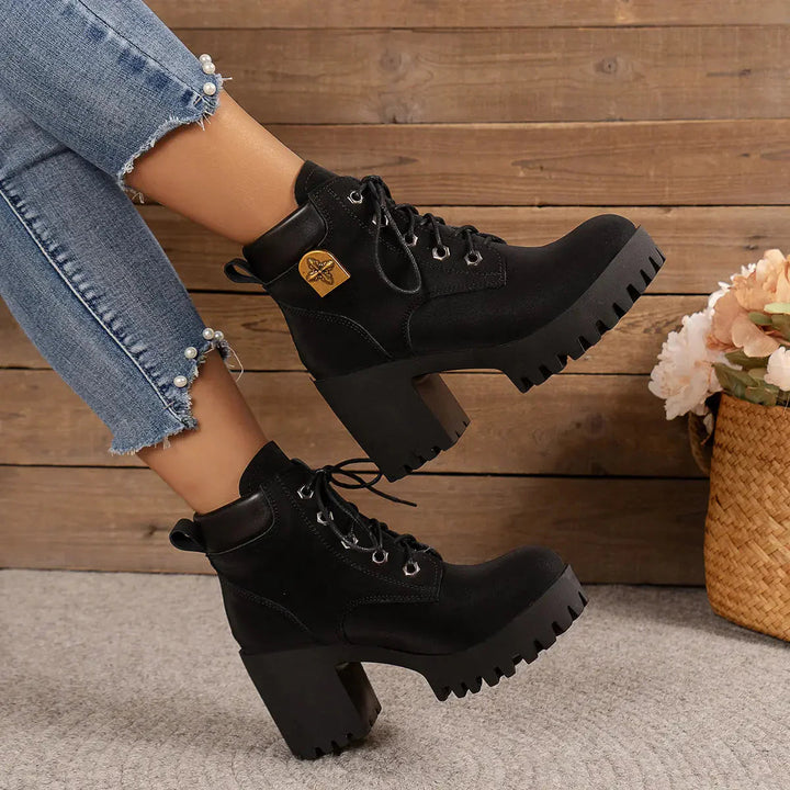 Charlie-quebec™ – Bottines Rétro à Talon Bloc et Plateforme